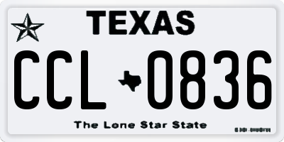 TX license plate CCL0836