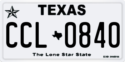 TX license plate CCL0840