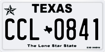 TX license plate CCL0841