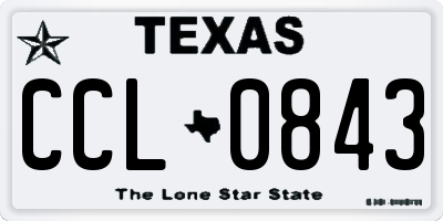 TX license plate CCL0843