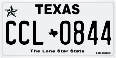 TX license plate CCL0844