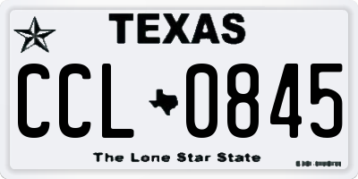 TX license plate CCL0845