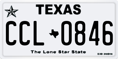TX license plate CCL0846