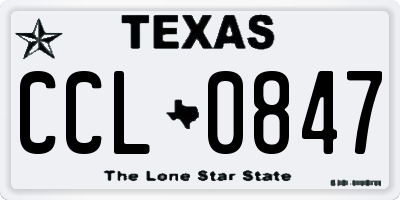 TX license plate CCL0847