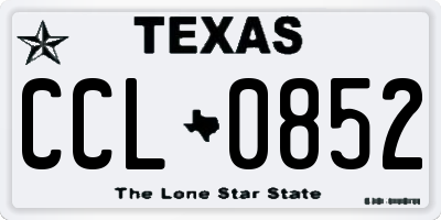 TX license plate CCL0852