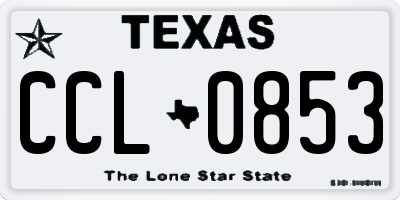TX license plate CCL0853