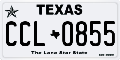 TX license plate CCL0855