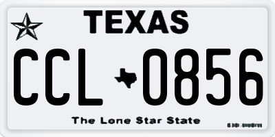 TX license plate CCL0856