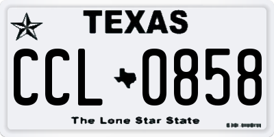 TX license plate CCL0858