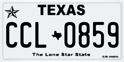 TX license plate CCL0859