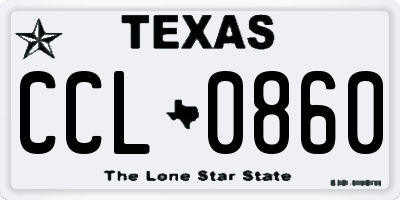 TX license plate CCL0860