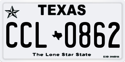 TX license plate CCL0862