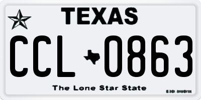 TX license plate CCL0863