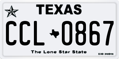 TX license plate CCL0867