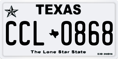 TX license plate CCL0868