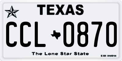 TX license plate CCL0870