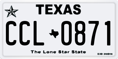 TX license plate CCL0871