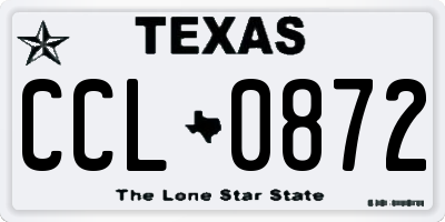 TX license plate CCL0872