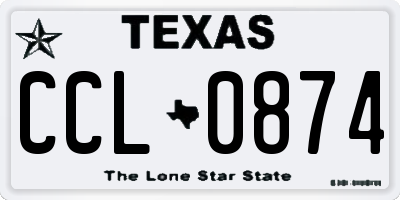 TX license plate CCL0874