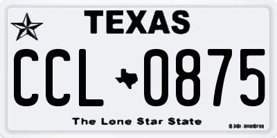 TX license plate CCL0875