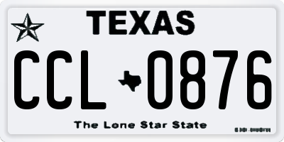 TX license plate CCL0876