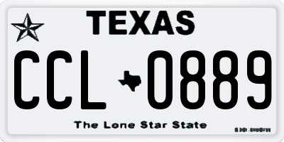 TX license plate CCL0889