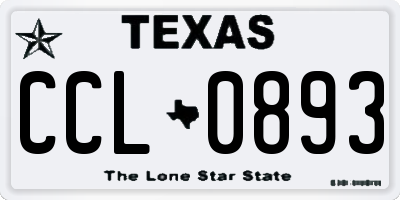 TX license plate CCL0893