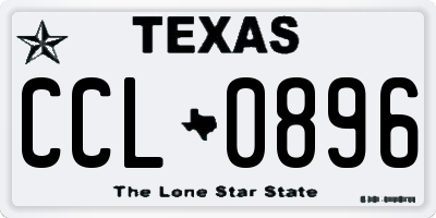 TX license plate CCL0896