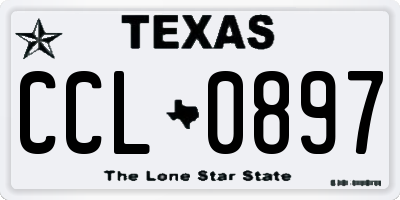 TX license plate CCL0897