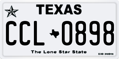 TX license plate CCL0898