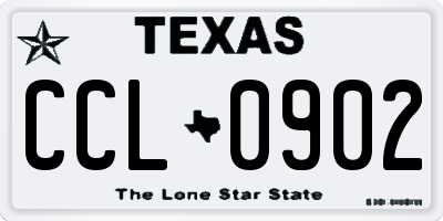 TX license plate CCL0902