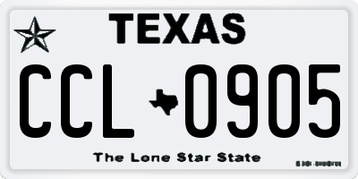 TX license plate CCL0905