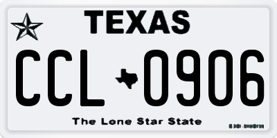 TX license plate CCL0906