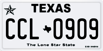 TX license plate CCL0909
