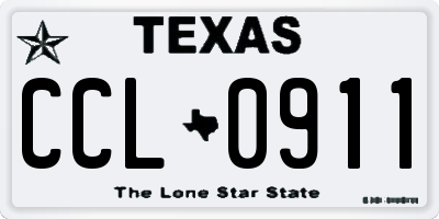 TX license plate CCL0911