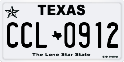 TX license plate CCL0912