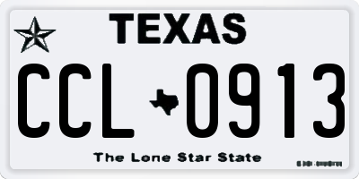 TX license plate CCL0913