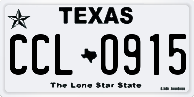 TX license plate CCL0915