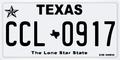 TX license plate CCL0917