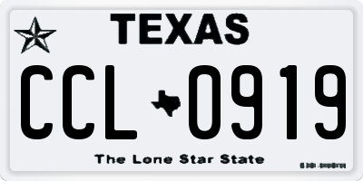 TX license plate CCL0919