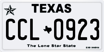 TX license plate CCL0923