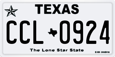 TX license plate CCL0924
