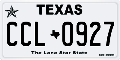 TX license plate CCL0927