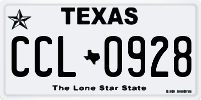TX license plate CCL0928