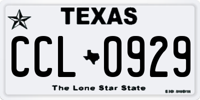 TX license plate CCL0929