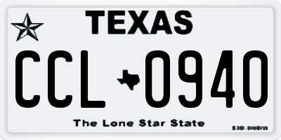 TX license plate CCL0940
