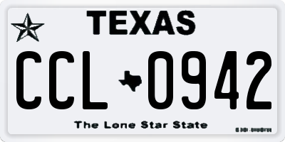TX license plate CCL0942