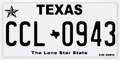 TX license plate CCL0943