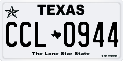 TX license plate CCL0944