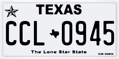 TX license plate CCL0945